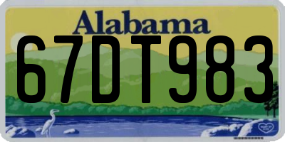 AL license plate 67DT983