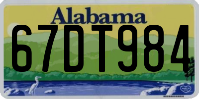 AL license plate 67DT984