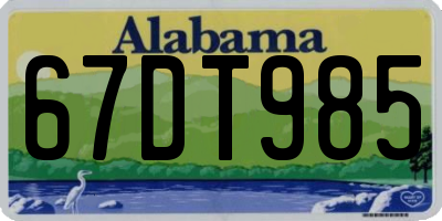 AL license plate 67DT985