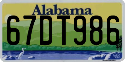 AL license plate 67DT986