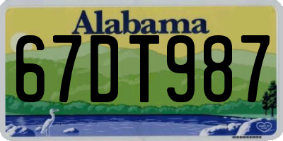 AL license plate 67DT987