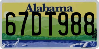 AL license plate 67DT988