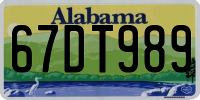 AL license plate 67DT989