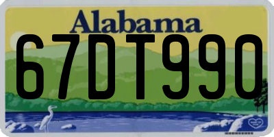 AL license plate 67DT990