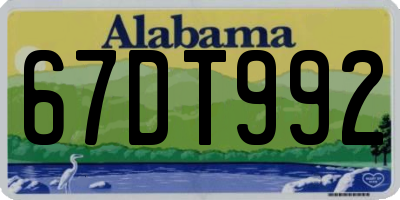 AL license plate 67DT992