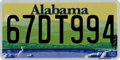 AL license plate 67DT994