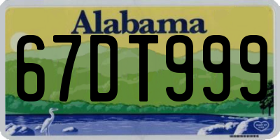 AL license plate 67DT999