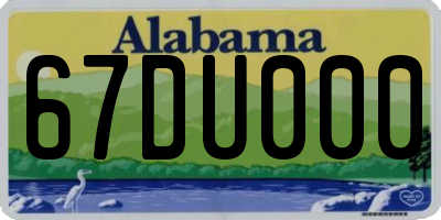 AL license plate 67DU000