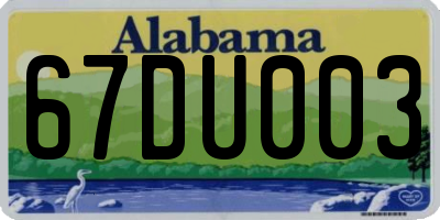 AL license plate 67DU003