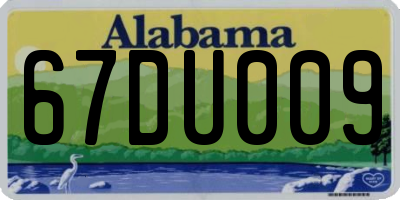 AL license plate 67DU009