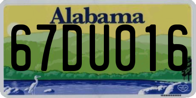 AL license plate 67DU016