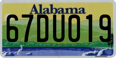 AL license plate 67DU019