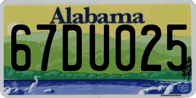 AL license plate 67DU025