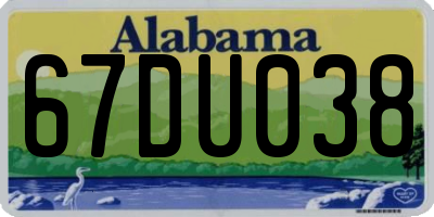 AL license plate 67DU038