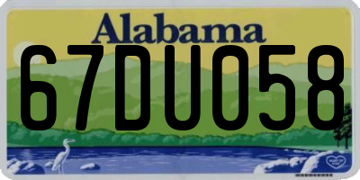 AL license plate 67DU058