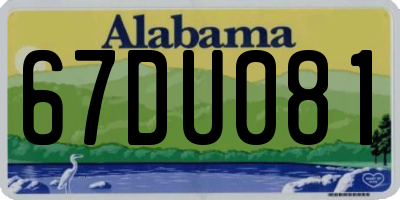 AL license plate 67DU081