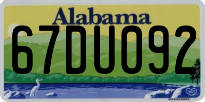 AL license plate 67DU092