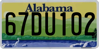 AL license plate 67DU102