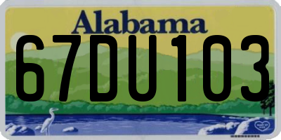 AL license plate 67DU103