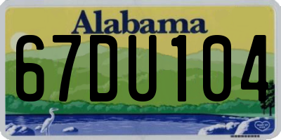 AL license plate 67DU104