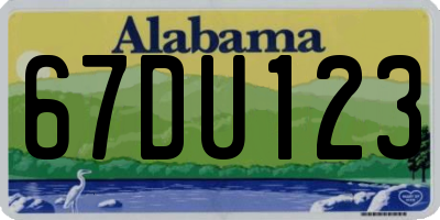 AL license plate 67DU123