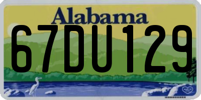 AL license plate 67DU129