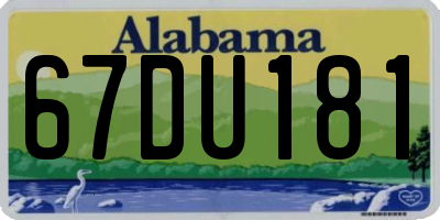 AL license plate 67DU181