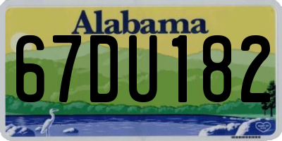 AL license plate 67DU182