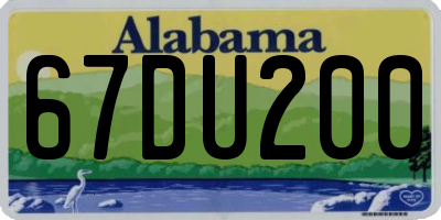 AL license plate 67DU200