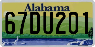 AL license plate 67DU201