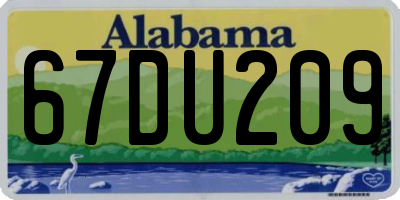 AL license plate 67DU209