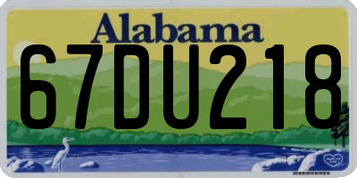 AL license plate 67DU218