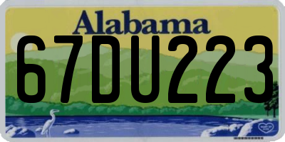 AL license plate 67DU223