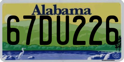 AL license plate 67DU226