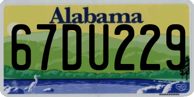 AL license plate 67DU229