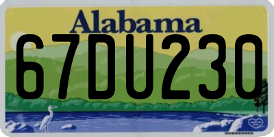 AL license plate 67DU230