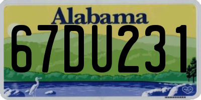 AL license plate 67DU231