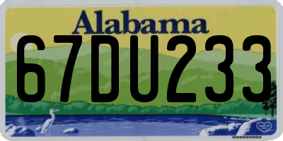 AL license plate 67DU233