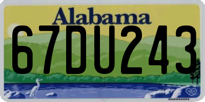 AL license plate 67DU243