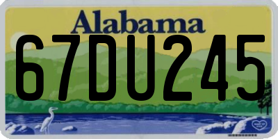 AL license plate 67DU245