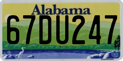 AL license plate 67DU247