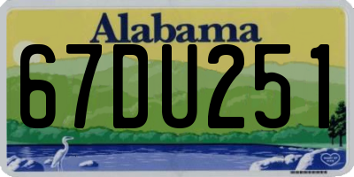 AL license plate 67DU251