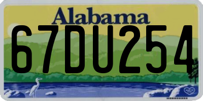 AL license plate 67DU254