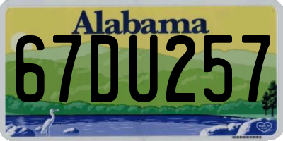 AL license plate 67DU257