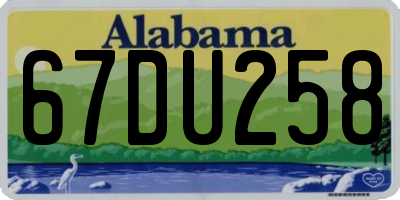 AL license plate 67DU258