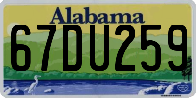 AL license plate 67DU259