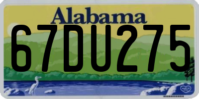 AL license plate 67DU275