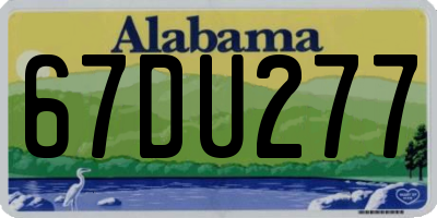 AL license plate 67DU277