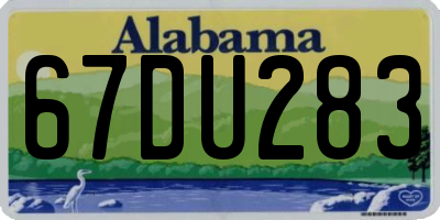 AL license plate 67DU283