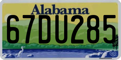 AL license plate 67DU285